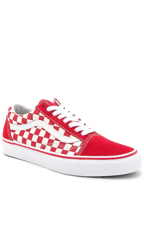 vans old skool red and white checkered 