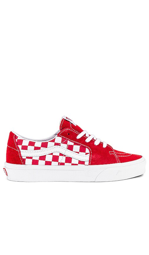 low top vans red checkered