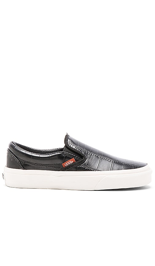 vans croc leather slip on