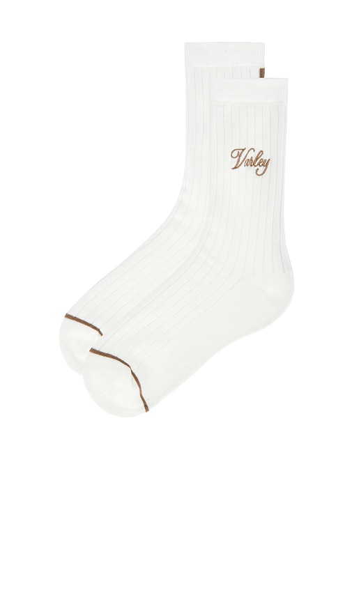  Varley Ivan Light Rib Sock In Ivory. 