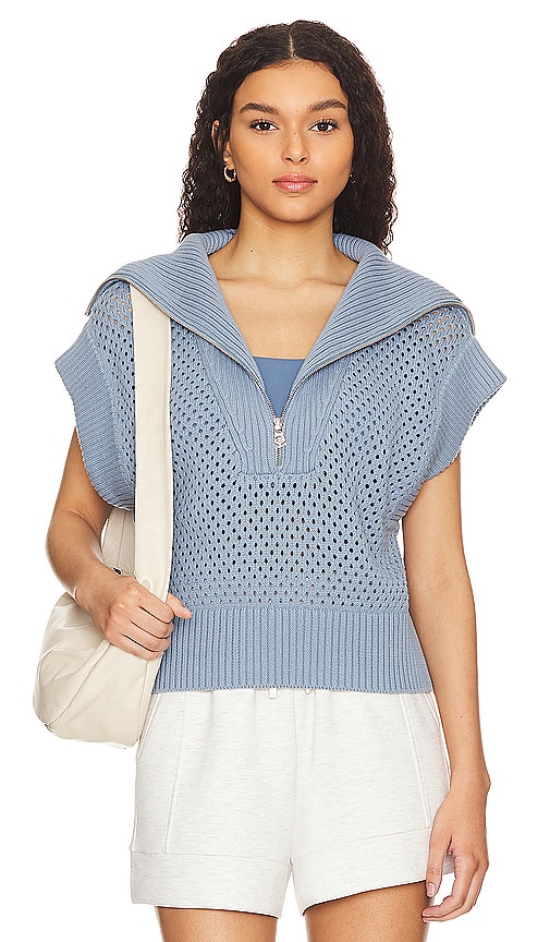 Varley Mila Half Zip Sweater in Ashley Blue