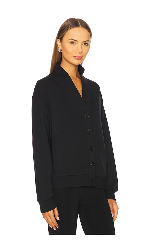 Varley Celeste Button Through Cardigan In 黑色