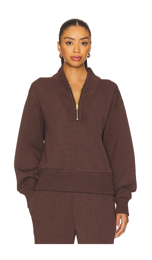 Varley Sally Half Zip Sweatshirt In Brown