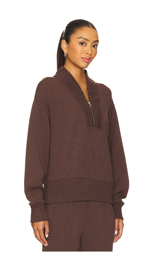 Varley Sally Half Zip Sweatshirt In Brown