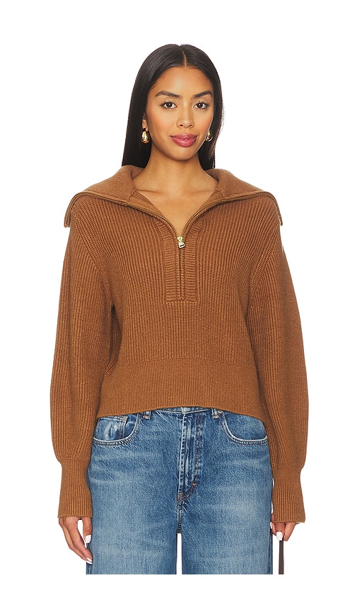 Maura Half Zip Rib Knit in Brown. - size L (also in M, S, XL, XS) - Varley - Modalova