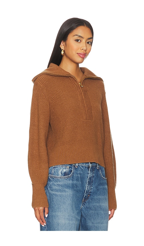 Varley Womens Caramel Pecan Maura Ribbed Knitted Jumper Xs In Brown