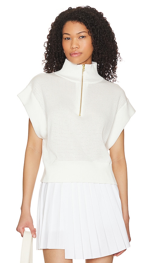 Shop Varley Fulton Cropped Knit In Snow White