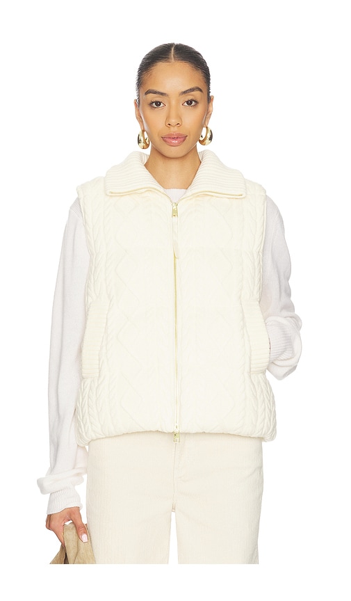 Varley Irina Cable Knit Gilet In White
