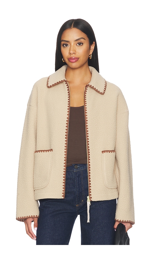 Varley Ruiko Zip Through Fleece in Taupe. - size S (also in M, L, XL)