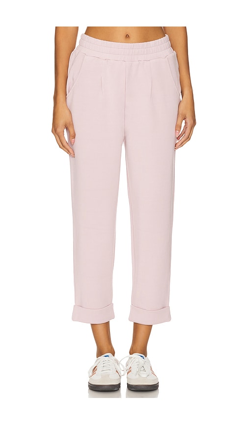 Shop Varley The Rolled Cuff Sweatpant In Rose