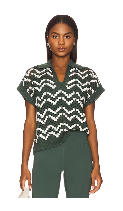 Joelle Crochet Polo Top in . Size M, S, XS - Varley - Modalova