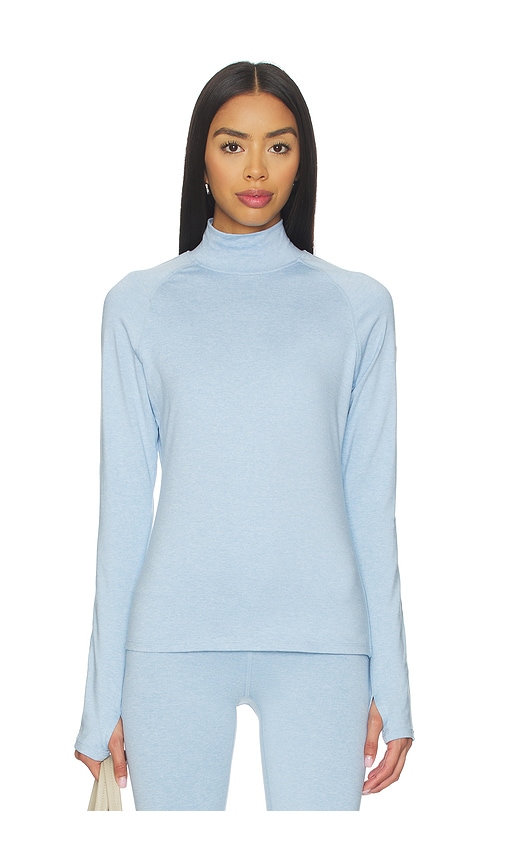 Varley Always Warm Mock Neck Baselayer Top in Glacier Marl | REVOLVE