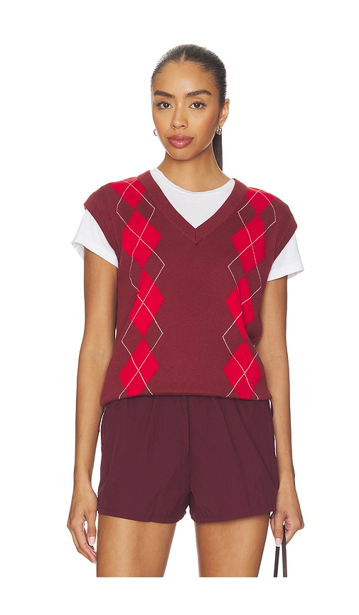 Varley Ruben Argyle Knit Vest Top