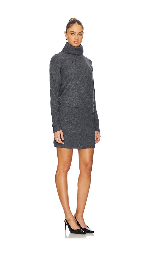 Shop Veronica Beard Cassidy Turtleneck Mini Dress In Grey