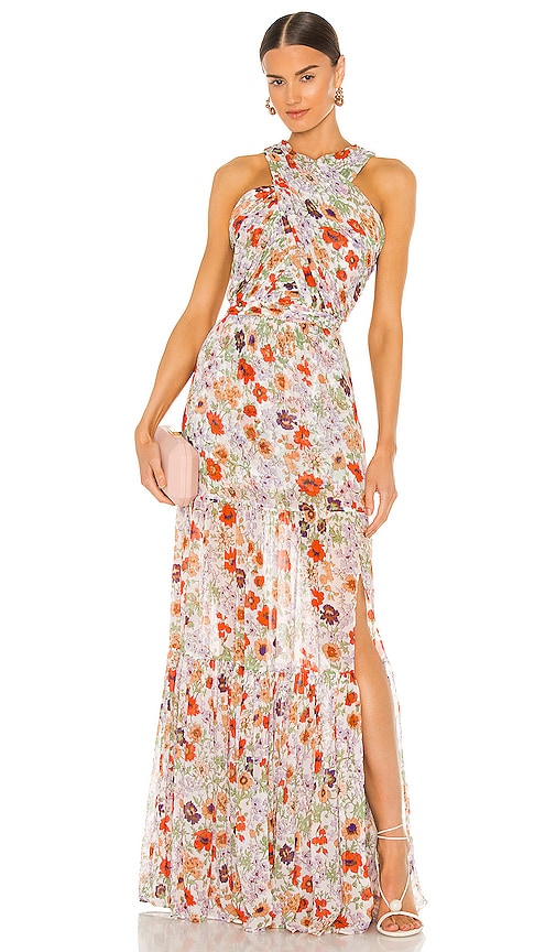veronica beard flores bead-trim maxi dress Veronica Beard Sylven Beaded Maxi Dress | Black main image 1