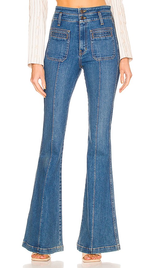 Veronica Beard Sheridan High Rise Bell Bottom Jeans In Airway | ModeSens