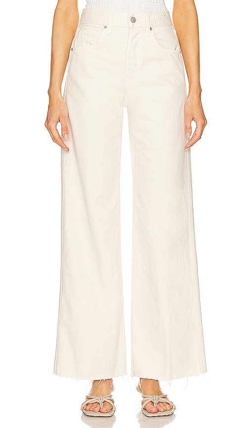 Veronica Beard Taylor High Rise Wide Leg in Ecru