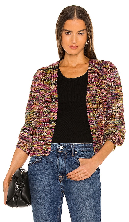 Veronica Beard Dolra Cardigan in Pink Multi