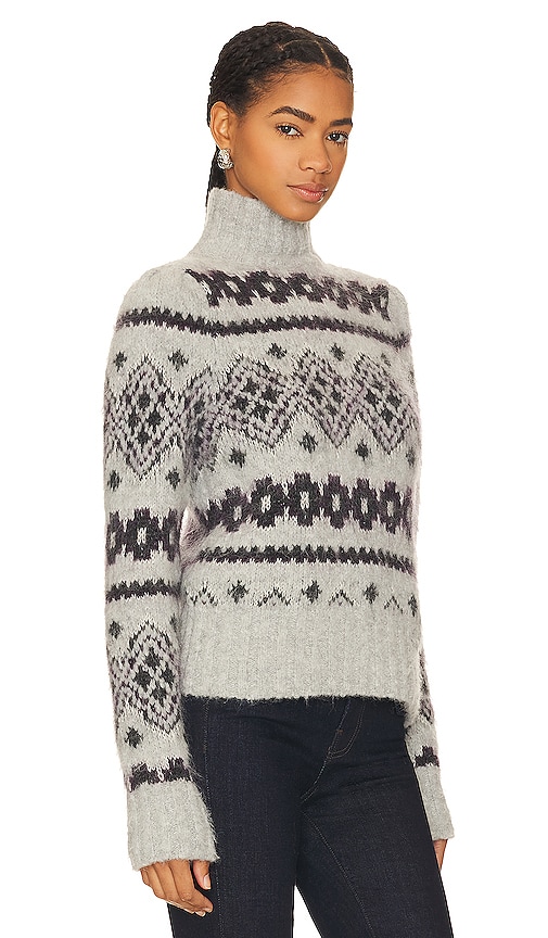 Shop Veronica Beard Chiana Fairisle Sweater In Grey