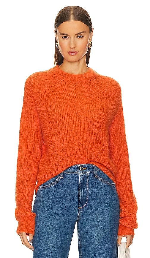 Shop Veronica Beard Melinda Crew Neck Sweater In Deep Orange