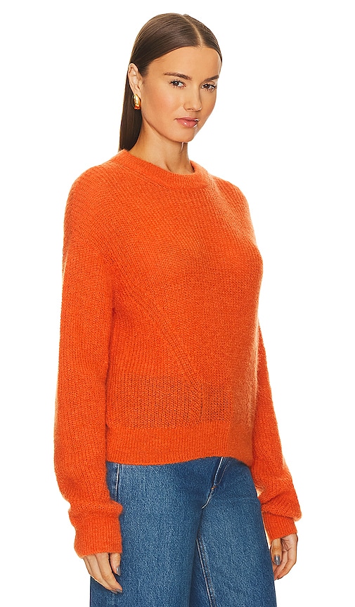 Shop Veronica Beard Melinda Crew Neck Sweater In Deep Orange