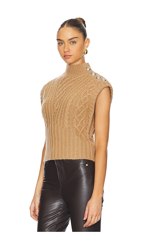 Shop Veronica Beard Holton Knit Vest In Beige