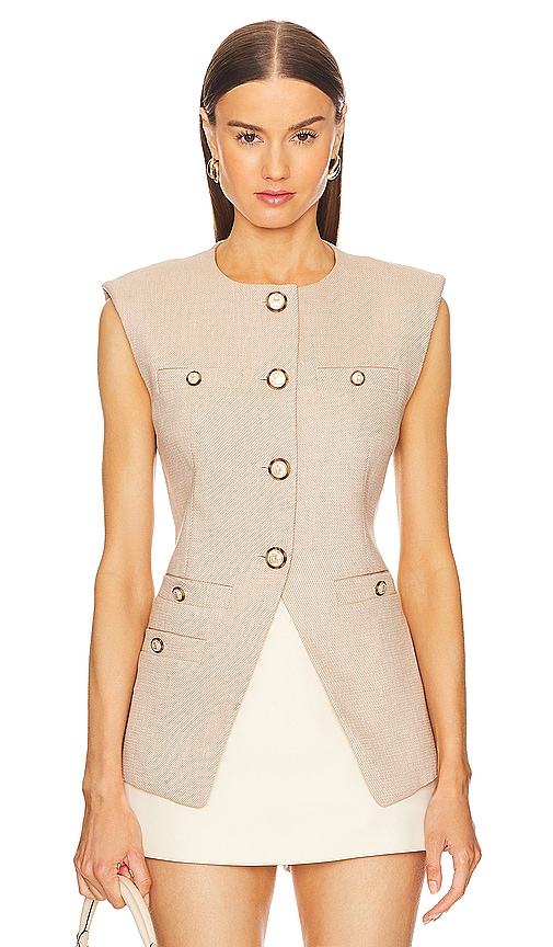 Veronica Beard Tamara Vest in Sandalwood Melange