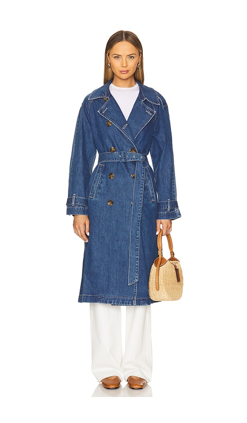 Veronica Beard Zuma Trench Coat In 브라잇 블루