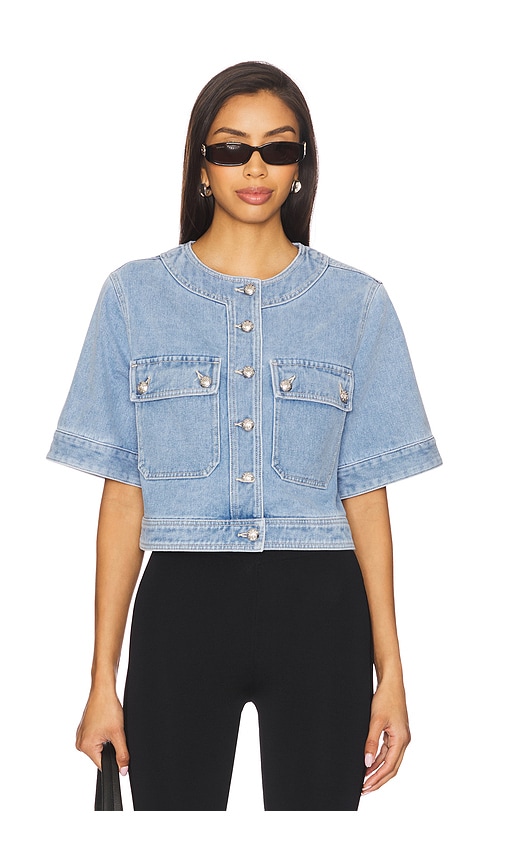 Elias Short Sleeve Jacket in Blue. - size L (also in M, S, XL, XS) - Veronica Beard - Modalova