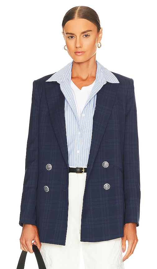 Veronica Beard Oria Dickey Jacket in Blue & Navy