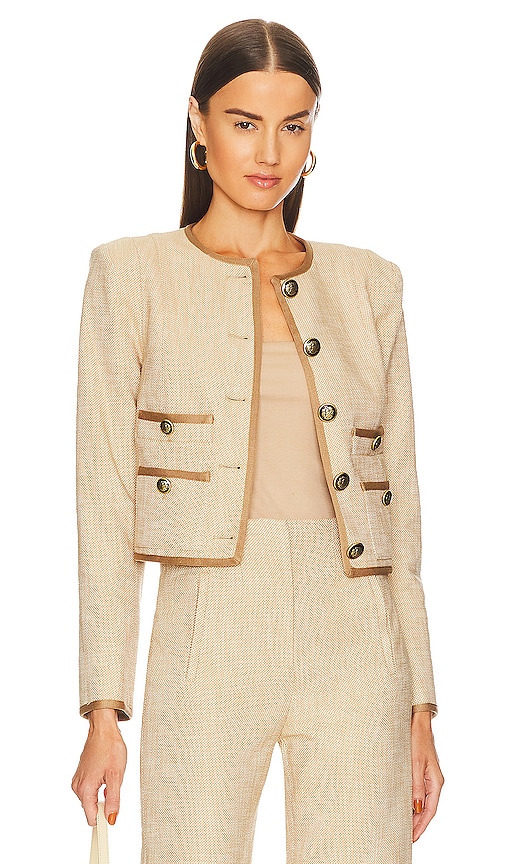 Veronica Beard Charisse Jacket In Camel & Cream | ModeSens