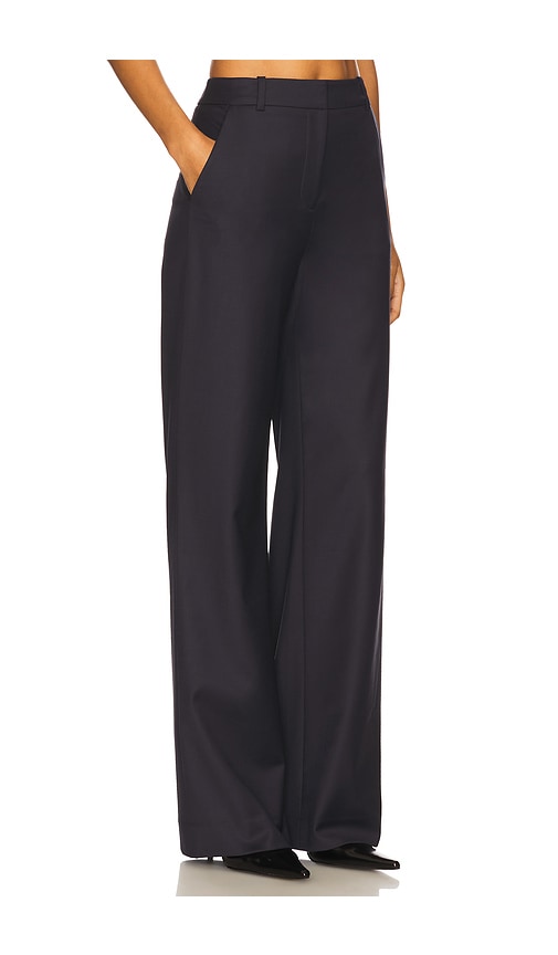 Veronica Beard Wool-blend Eaton Straight Trousers In Blue