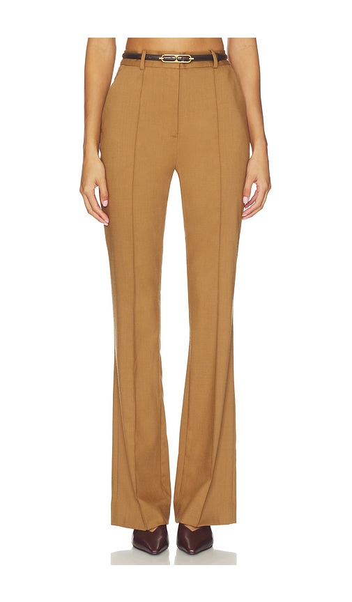 Veronica Beard Gracie Belted Flare Pant In Brown