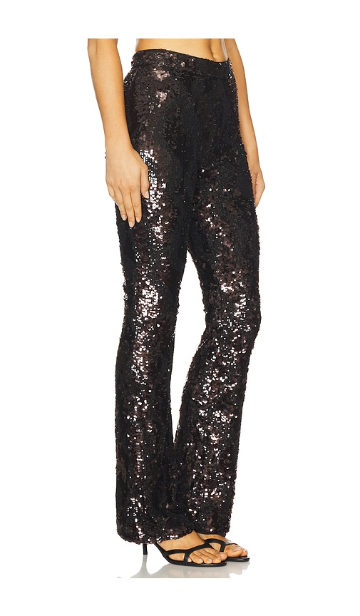 Veronica Beard Collier Sequined Satin Flared Pants In Black
