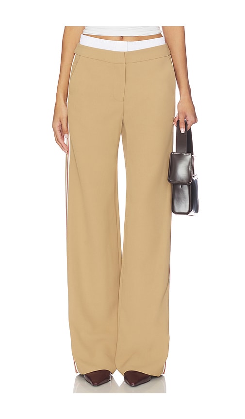 Veronica Beard Heron Pleated Wide Leg Pants In Brown