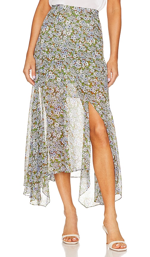 Veronica Beard Shilpa Floral Maxi Skirt In Forest Army Multi | ModeSens