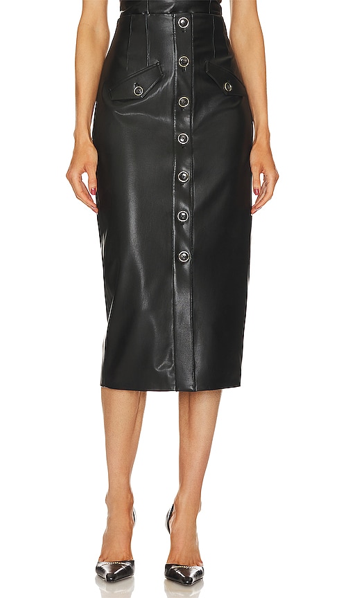 Veronica Beard Barrie Patent Pencil Skirt In Black