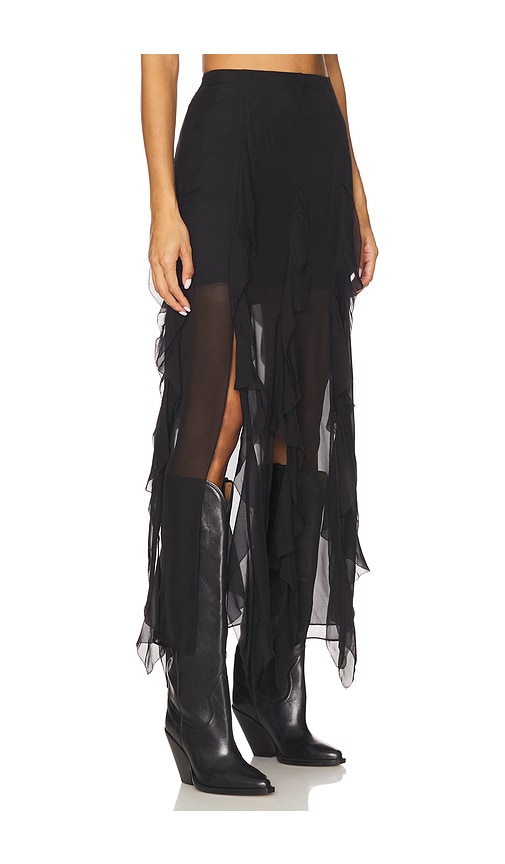 Veronica Beard Ava Ruffled Silk-chiffon Midi Skirt In Black