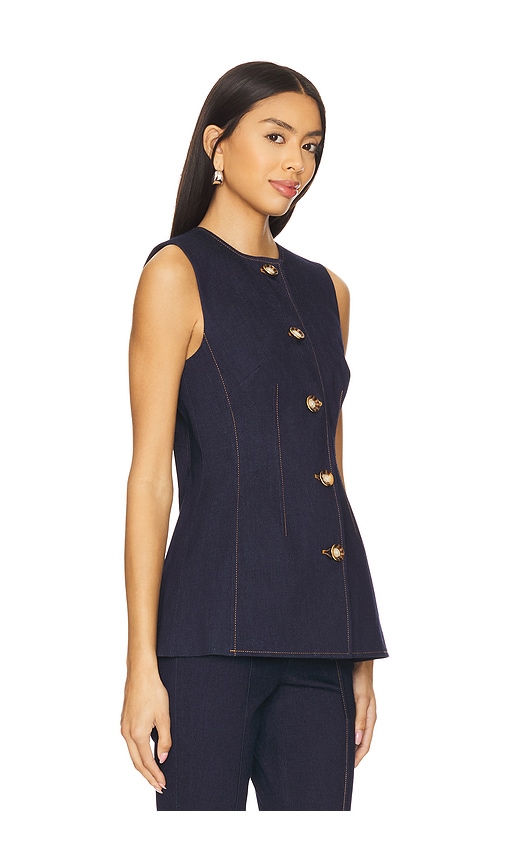 Veronica Beard Jessup Denim Vest In Dark Oxford In 深牛津色