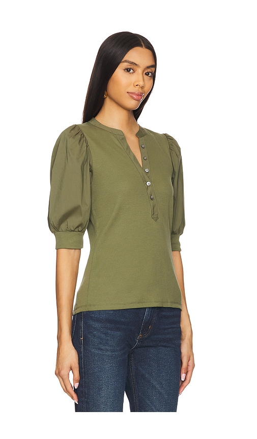 Veronica Beard Coralee Ribbed Stretch-cotton Top In Stone Army