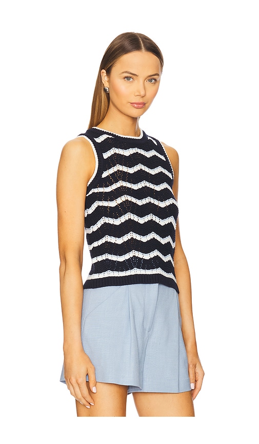 Veronica Beard Cropped Jerrel Knit Tank In Navy