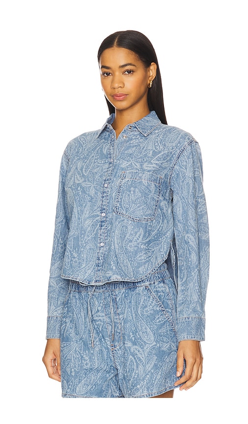 Veronica Beard Aderes Shirt In Atlantic Paisley