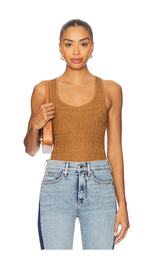 Veronica Beard Sandra Knit Tank Top In Whisky In Brown