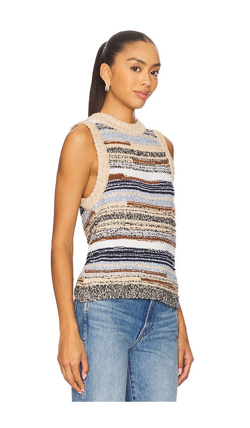 Veronica Beard Jerrel Stripe Crop Sweater Tank In Multi