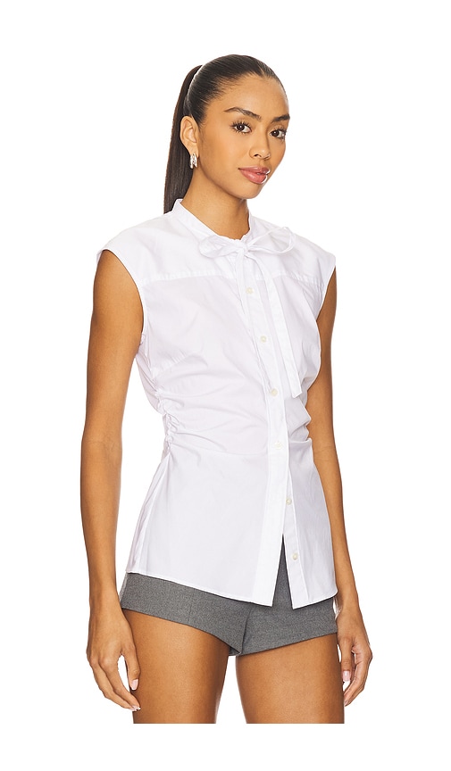 Veronica Beard Joon Sleeveless Button-front Top In White