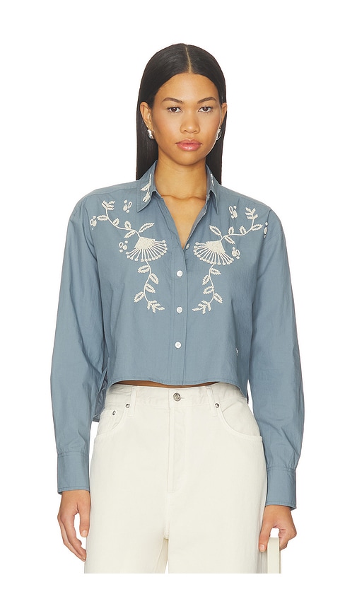 Veronica Beard Aderes Shirt in Blue. - size 00 (also in 4, 10)