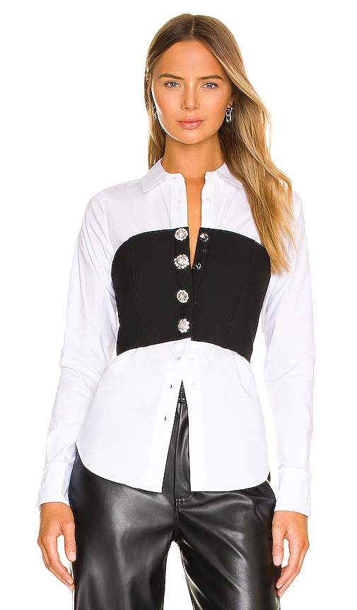 Veronica Beard Miki Blouse in Black