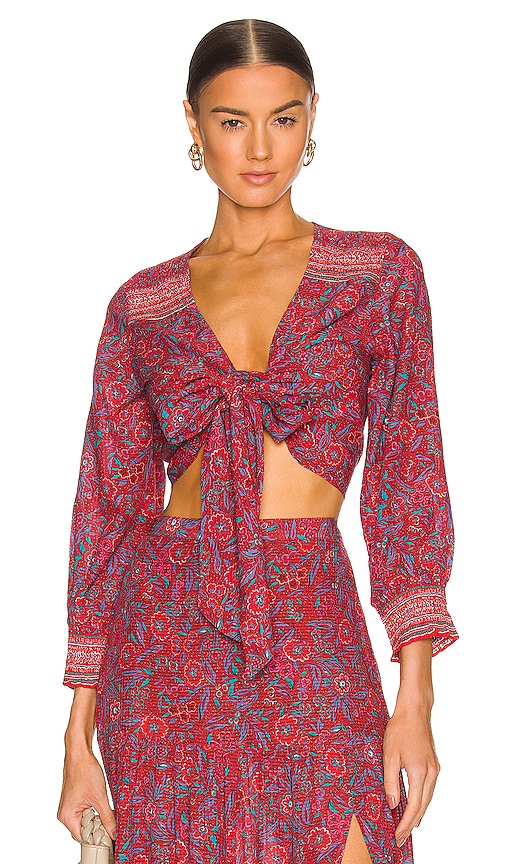 Veronica Beard Sarah Top in Spicy Red Multi | REVOLVE