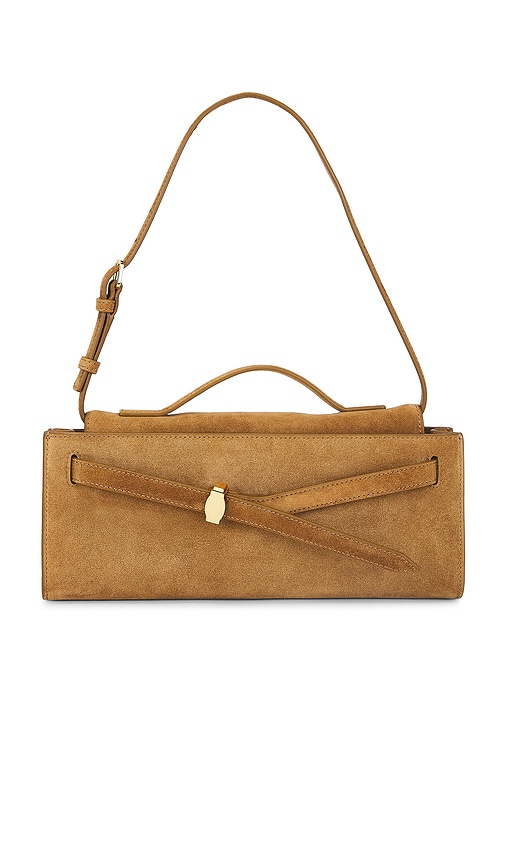 Suede Dash Clutch in Brown.