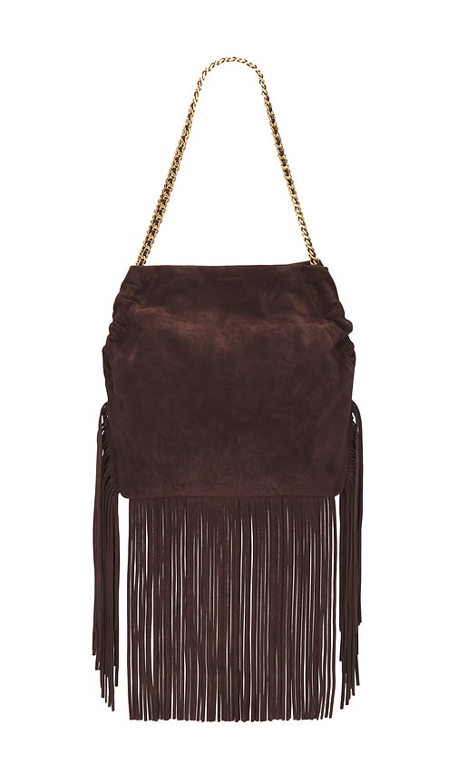 Veronica Beard Fringe Slouch Shoulder Bag In Gold